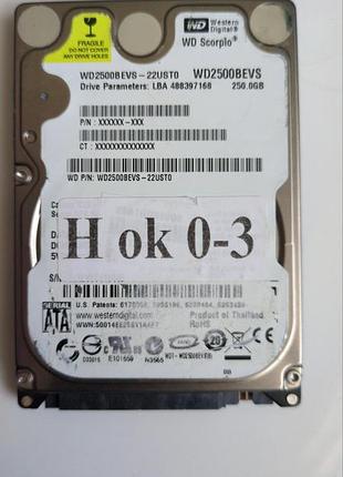 Донор hdd wd2500bevs 22ust0 h0123 2060-701499-000 rev a