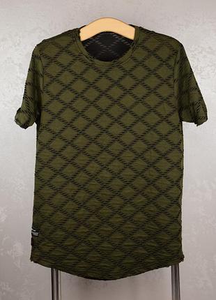 Футболка young &amp; 76 мужская оливковое хаки хлопок текстурный. оригинал. размер: xl zara h&amp;m pull &amp; bear bershka reserved crop house