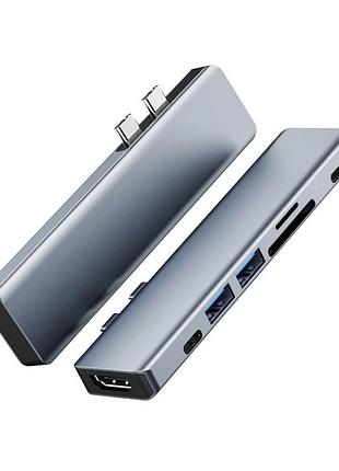 Концентратор usb хаб 7 в 1 vothoon vt0307a для macbook pro