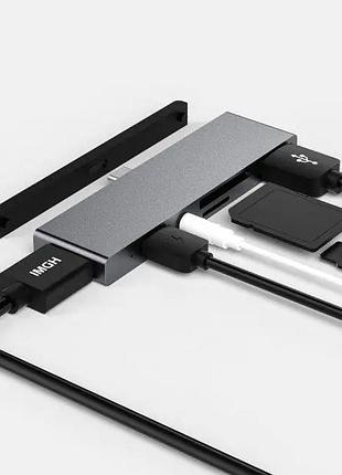 Концентратор картрідер usb-c ipad pro 4k hdmi hub card reader mini jack 3.5 мм