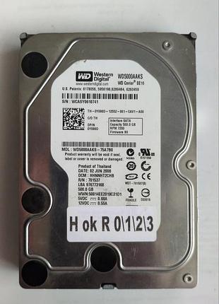Донор hdd wd5000aaks 75a7b0 h0123 2060-701537-003 rev a