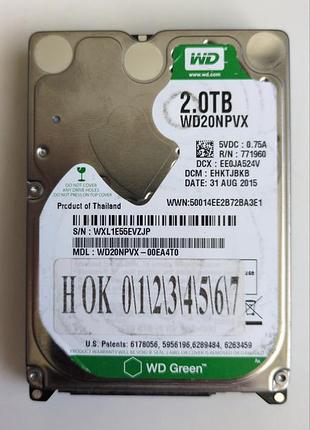 Донор hdd wd20npvx 00ea4t0 h01234567 2060-771960-000 rev a