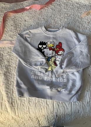 Кофта зі hello kitty and friends голубого кольору від zara