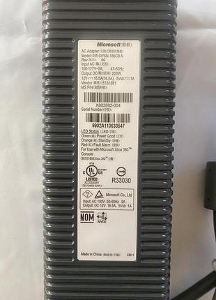 Блок живлення microsoft xbox 360 12v 16.5a 203w (товар вживаний)