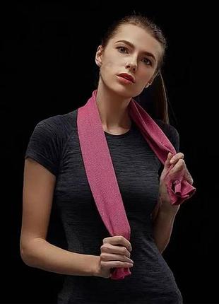 Полотенце спортивное охлаждающее 30х100см 30523 розовое top shop ua_
