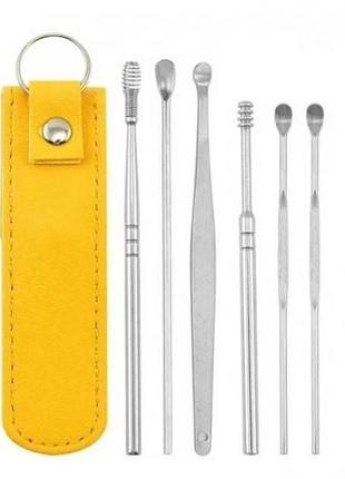 Набір інструментів для чищення вух у чохлі tool set top shop ua_