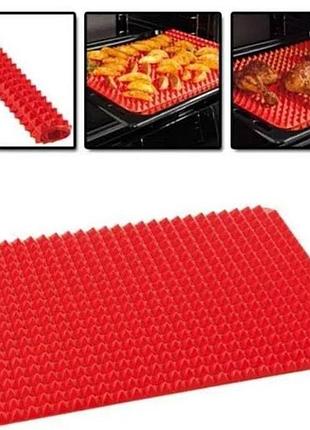 Силиконовая форма для выпекания pyramid pan 40x25cm красная top shop ua_