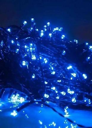Гирлянда линейная 380led от сети g512 зеленый кабель, синий свет top shop ua_