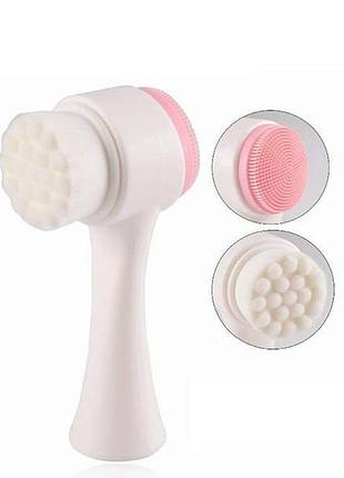 Многофункциональная 3d щетка для лица facial cleansing brush розовая top shop ua_