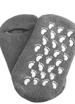 Увлажняющие гелевые носочки для педикюра spa gel socks № g09-12 серые от 20 до 28см top shop ua_