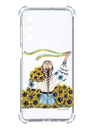 Чохол з потовщеними кутами на samsung galaxy a25 (a256) :: дівчина зі стрічкою (принт 25)