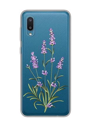 Прозорий чохол на samsung galaxy a02/a022 (2021) :: гілочки лаванди (принт 266)