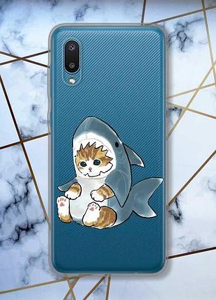 Прозрачный чехол на samsung galaxy a02 / a022 (2021) :: котёнок (принт 120)