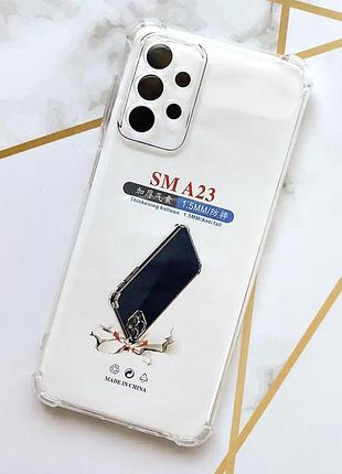 Прозорий силиконовий чохол з потовщиними кутами samsung a23