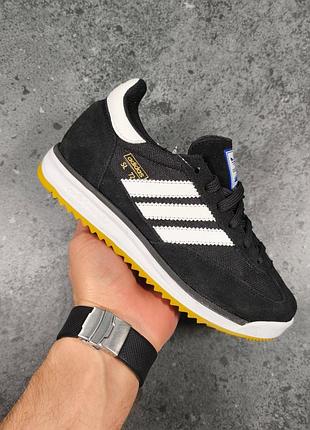 Кросівки adidas sl 72 black white gum / адідас сл 72 / замшеві кросівки
