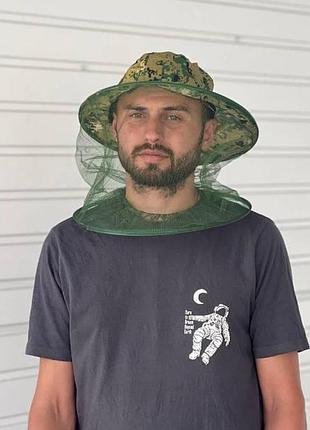 Шляпа защитная антимоскитная с сеткой cap and5304 камуфляжная top shop ua_