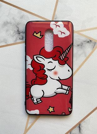 Защитный глянцевый чехол с рисунком для xiaomi redmi note 4 / note 4x единорог