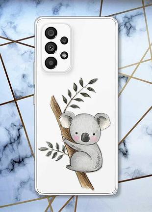 Прозрачный чехол на samsung galaxy a53 :: коала (принт 132)