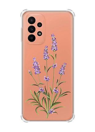 Чохол з потовщеними кутами на samsung galaxy a23 :: гілочки лаванди (принт 266)