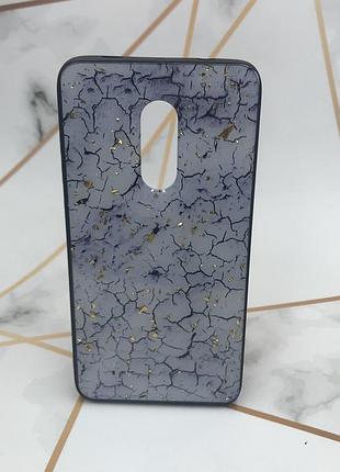 Мраморный силиконовый чехол с блёстками для xiaomi redmi note 4 / note 4x белый
