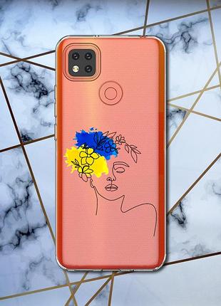 Прозрачный чехол для xiaomi redmi 9c :: украинка арт (принт 3)