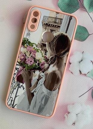Чехол с принтом для xiaomi redmi note 7 pro девушка с цветами