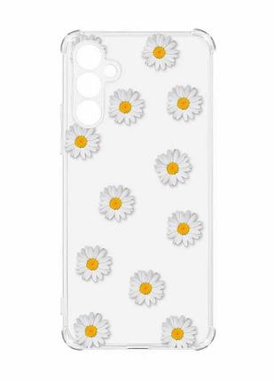 Чохол з потовщеними кутами на samsung galaxy a55 (a556) :: фон ромашки (принт 41)