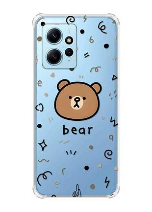 Чехол с утолщенными углами на xiaomi redmi note 12 4g :: мишка (принт 76)