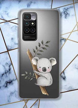Прозорий чохол для xiaomi redmi 10 :: коала (принт 132)