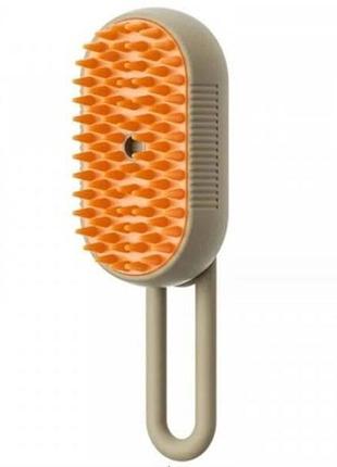 Щетка паровая для шерсти животных с ручкой steamy brush pet бежевая top shop ua_