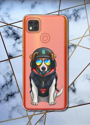 Прозрачный чехол на xiaomi redmi 9c :: пёс патрон (принт 4)