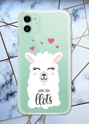 Прозрачный чехол на apple iphone 11 (6,1) :: лама (принт 94)
