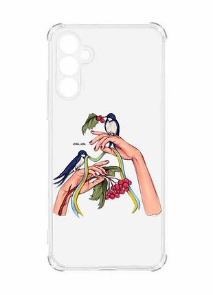 Чехол с утолщенными углами на samsung galaxy a55 (a556) :: ласточки (принт 15)