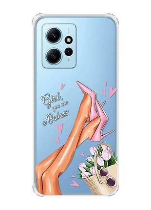 Чехол с утолщенными углами на xiaomi redmi note 12 4g :: ножки (принт 62)