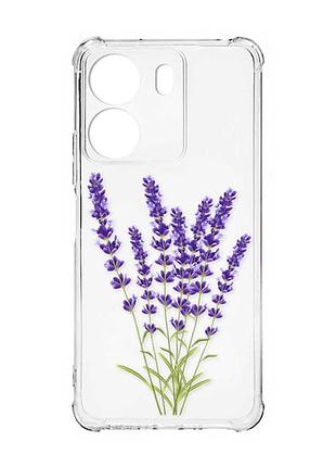 Чохол з потовщеними кутами на xiaomi redmi 13c :: лаванда (принт 28)