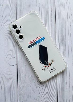 Прозрачный силиконовый чехол с утолщёнными углами для samsung a14 5g