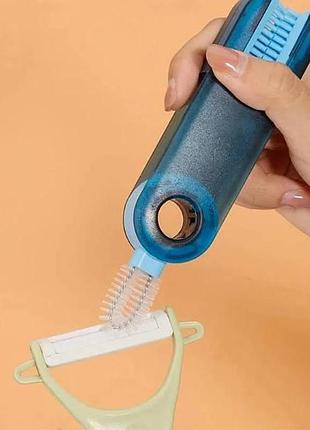 Щетка для чистки бутылок 3в1 u-образная brush синяя top shop ua_