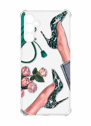 Чехол с утолщенными углами на samsung galaxy a55 (a556) :: туфельки и цветы (принт 225)
