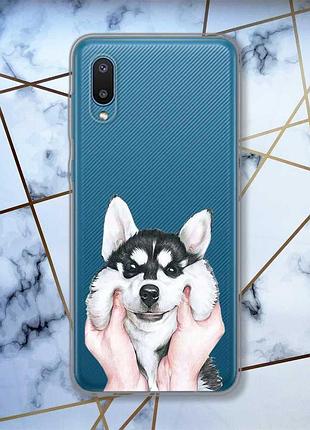 Прозрачный чехол на samsung galaxy a02 / a022 (2021) :: мордочка (принт 121)