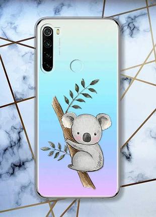 Прозрачный чехол на xiaomi redmi note 8 :: коала (принт 132)