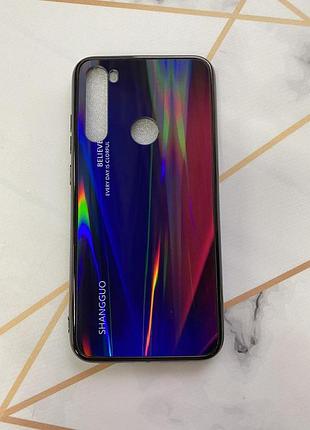 Захисний глянцевий чохол gradient для xiaomi redmi note 8 червоний