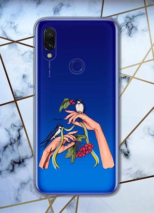 Прозорий чохол для xiaomi redmi 7 патріотичний дизайн ластівки принт 15