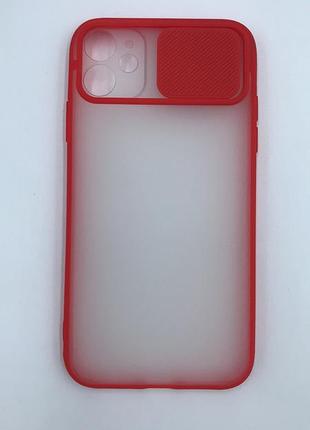 Чехол со слайд-камерой для apple iphone 11 (6,1) красный