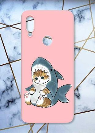 Матовий чохол з рожевими боками на xiaomi redmi note 7/note 7 pro кошеня принт 120