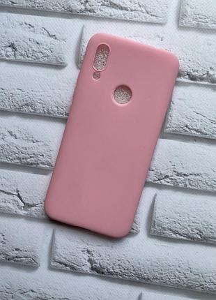 Силіконовий матовий чохол для xiaomi redmi 7 рожевий