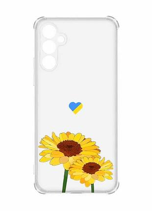 Чехол с утолщенными углами на samsung galaxy a55 (a556) :: желтые цветы (принт 364)
