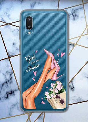 Прозрачный чехол на samsung galaxy a02 / a022 (2021) :: ножки (принт 62)