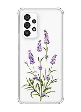 Чохол з потовщеними кутами на samsung galaxy a53 :: гілочки лаванди (принт 266)