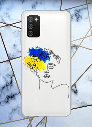 Прозрачный чехол для samsung galaxy a03s :: украинка арт (принт 3)