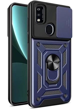 Чохол fiji camera defence для zte blade a51 бампер із захистом камери та підставкою dark blue